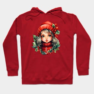 Holly cute girl Christmas Hoodie